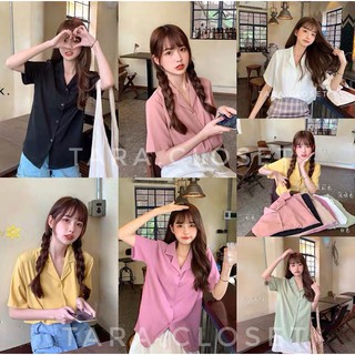 สินค้า IT019 TARA Shirt มีมากกว่า 25 สี เชิ้ตรุ่นยอดฮิต เชิ้ตคอปกฮาวาย แขนสั้น ทรงเกาหลี ผ้าไหมอิตาลีอย่างดี พริ้ว สวย ใส่สบาย ไม่ร้อน