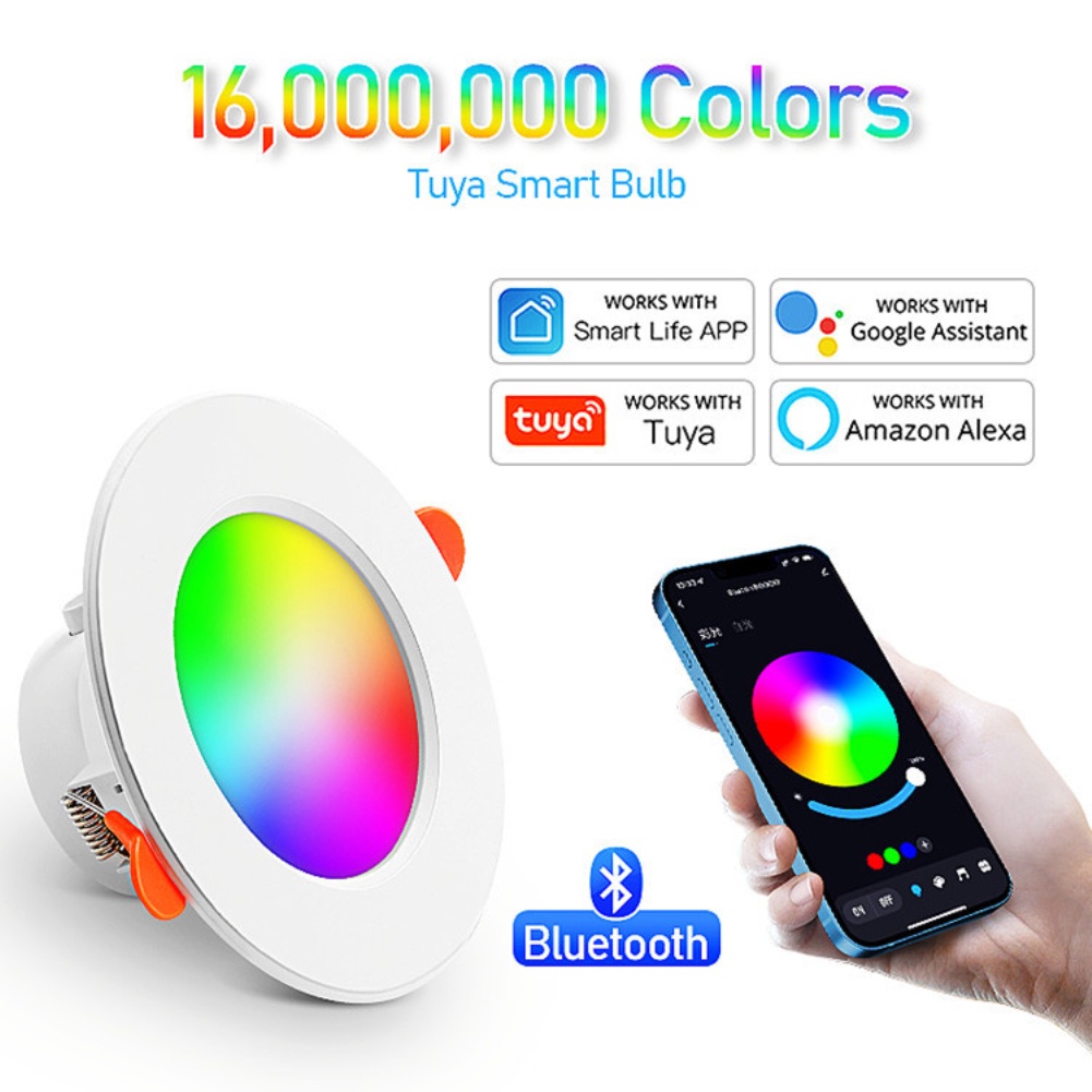 ใหม่ไฟดาวน์ไลท์-led-ที่รองรับ-bluetooth-wifi-tuya-smart-life-หรี่แสงได้-bluetooth-rgb-ฟลัดไลท์เปลี่ยน-warm-cool-light-aube