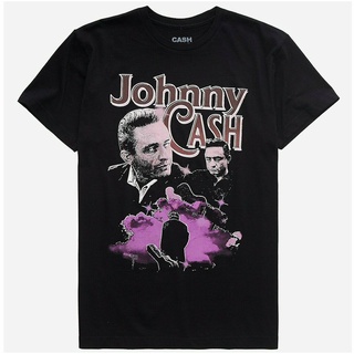เสื้อยืดโอเวอร์ไซส์เสื้อยืด พิมพ์ลาย Johnny Cash The Man In Black Portrait สไตล์โกธิคย้อนยุค ของขวัญ สําหรับผู้ชายS-3XL