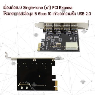 ภาพขนาดย่อของภาพหน้าปกสินค้าElit การ์ด USB 3.0 PCI-E 4 พอร์ต การ์ด PCI-E ความเร็ว 5Gbps PCI-E to USB 3.0 4 Port จากร้าน endlessintertrade บน Shopee