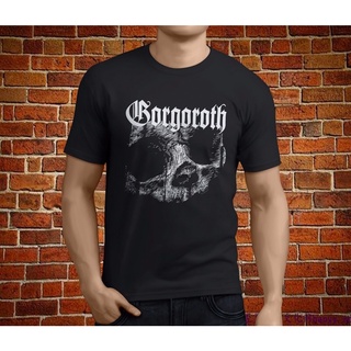 เสื้อยืดโอเวอร์ไซส์ใหม่ เสื้อยืดลําลอง แขนสั้น คอกลม ลายวงร็อค Gorgoroth Skull Death Metal สีดํา สําหรับผู้ชาย S-3 Gcmdi