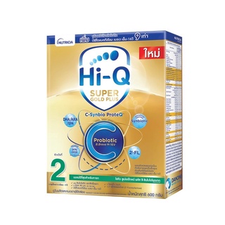 Hi-Q Super Gold Plus C ไฮคิว ซูเปอร์โกลด์ พลัส ซี-ซินไบโอโพรเทก นมผงดัดแปลงสูตรต่อเนื่อง สูตร 2 600 กรัม