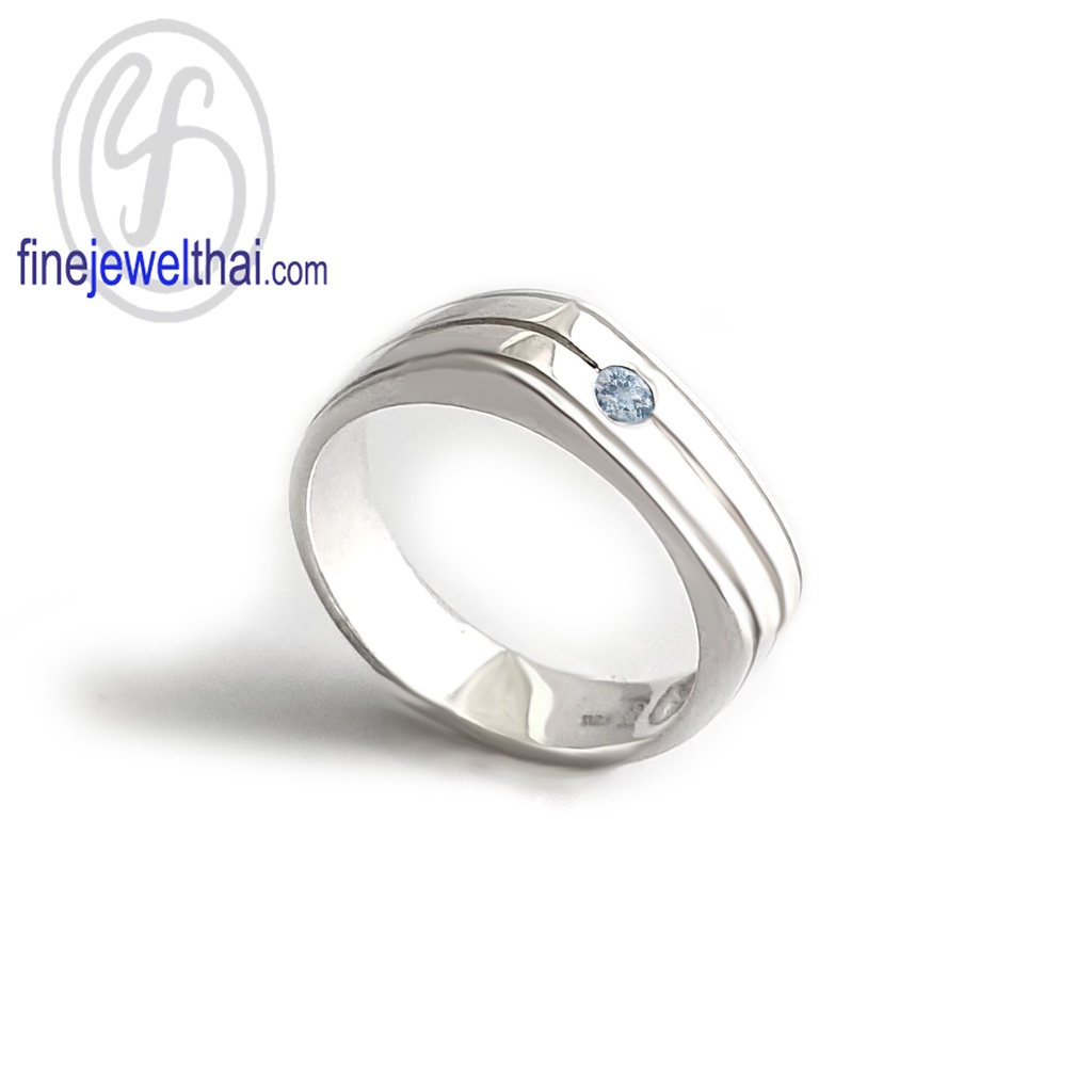 finejewelthai-แหวนอะความารีน-แหวนพลอย-แหวนเงินแท้-พลอยประจำเดือนเกิด-aquamarine-silver-ring-birthstone-r1423aq