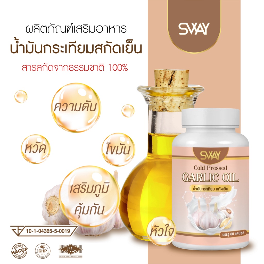 ภาพสินค้าน้ำมันกระเทียม สกัดเย็น SWAY อาหารเสริมเพื่อสุขภาพ ดูแลไขมัน ภูมิคุ้มกัน ลดความอ้วน สมุนไพรล้วนๆ sGA จากร้าน healthyclinicthailand บน Shopee ภาพที่ 8