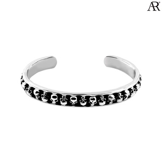 ANGELINO RUFOLO Bracelet ดีไซน์ Skull Bangle สร้อยข้อมือผู้ชาย Stainless Steel 316L(สแตนเลสสตีล)คุณภาพเยี่ยม สีเงิน