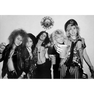 โปสเตอร์ รูปถ่าย วง ดนตรี ร็อค Guns N Roses (1985) POSTER 24”x35” Inch American Hard Rock Heavy Metal V3