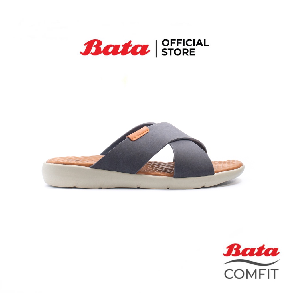 bata-comfit-บาจา-คอมฟิต-รองเท้าแตะเพื่อสุขภาพแบบสวม-ส้นแบน-ไม่ลื่น-รองรับน้ำหนักเท้าได้ดี-สำหรับผู้ชาย-รุ่น-comfty-สีกรมท่า-8619213