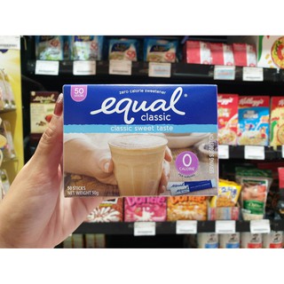 Equal Classic วัตถุให้ความหวานแทนน้ำตาล 50 กรัม 50 ซอง (0061) อิควล คลาสสิค