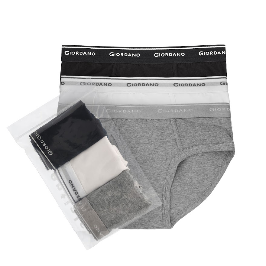 ภาพหน้าปกสินค้ากางเกงใน Giordano Men Underwear (3ตัว) กางเกงในผ้าฝ้าย ผ้านิ่ม กางเกงในผู้ชาย แบรนด์แท้ เนื้อผ้าฝ้ายระบายอากาศดี