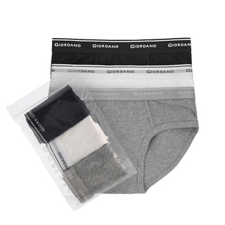 สินค้า กางเกงใน Giordano Men Underwear (3ตัว) กางเกงในผ้าฝ้าย ผ้านิ่ม กางเกงในผู้ชาย  แบรนด์แท้  เนื้อผ้าฝ้ายระบายอากาศดี