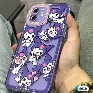 คุโรมิสีม่วง Kuromi SanrioIPhone 6P/6splus 7/8/SE 7P/8Plus X/XS Xsmax 11 11Pro 11Promax น iPhone13 12 Pro Max Apple iphonecase TPU แบบนิ่ม ลายโลโก้ดั้งเดิม สําหรับ