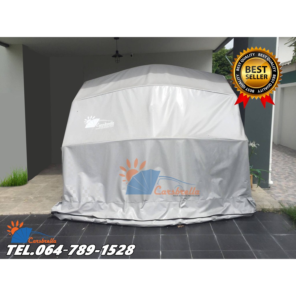 โรงจอดรถสำเร็จรูปพับเก็บได้-carsbrella-รุ่น-easy-สำหรับรถยนต์ที่มีขนาดเล็ก-คุ้มครองเต็มรูปแบบสําหรับยานพาหนะ-ของคุณ