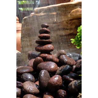 หินภูเขาไฟสีแดงออสเตเรียนำเข้า หินลาวาแดง หินทรายสีแดง Red VOLCANIC STONE เกรด A (1 kg.)