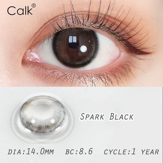 คอนแทคเลนส์สีอ่อน 2 ชิ้น รายปี Spark Black เกรด 0.00 -8.00 Degree