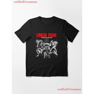 ผ้าฝ้าย 100%ROUNDลิงคินพาร์ก วงร็อค Linkin Park Eror One Day Essential T-Shirt Linkin Park เสื้อยืดผู้หญิง เสื้อยืดผู้ชา