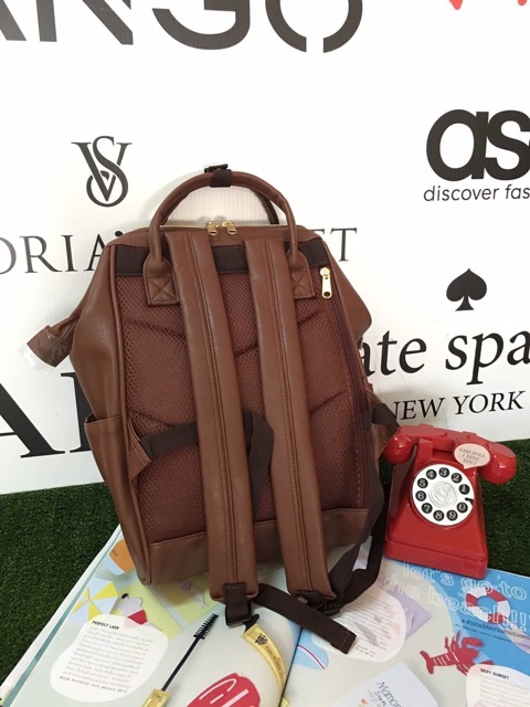 anello-polyurethane-leather-rucksack-แท้outlet