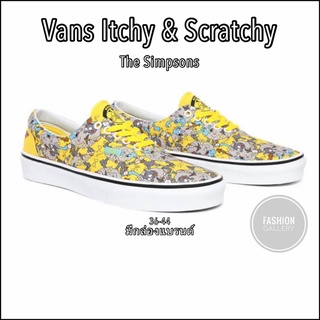 **มีเก็บปลายทาง**รองเท้าผ้าใบ Vans x Itchy &amp; Scratchy สีสีฝันสดใส พร้อมกล่องแบรนด์