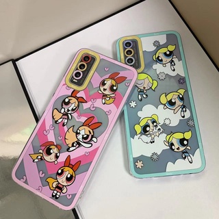 เคสโทรศัพท์มือถือแบบใส ลายพาวเวอร์พัฟฟ์เกิร์ล สําหรับ OPPO A16 A57 2022 A15 A15S A3S A12E A5S A7 A12 F9 F11 A53 A33 A31 A9 A5 2020 A92 A52 A54 A74 A77 5G A1K A94 A95 A93 A16K A76 A96 4G TM132Y