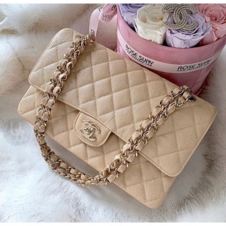 Kept unused chanel classic 10 pearly beige HL27