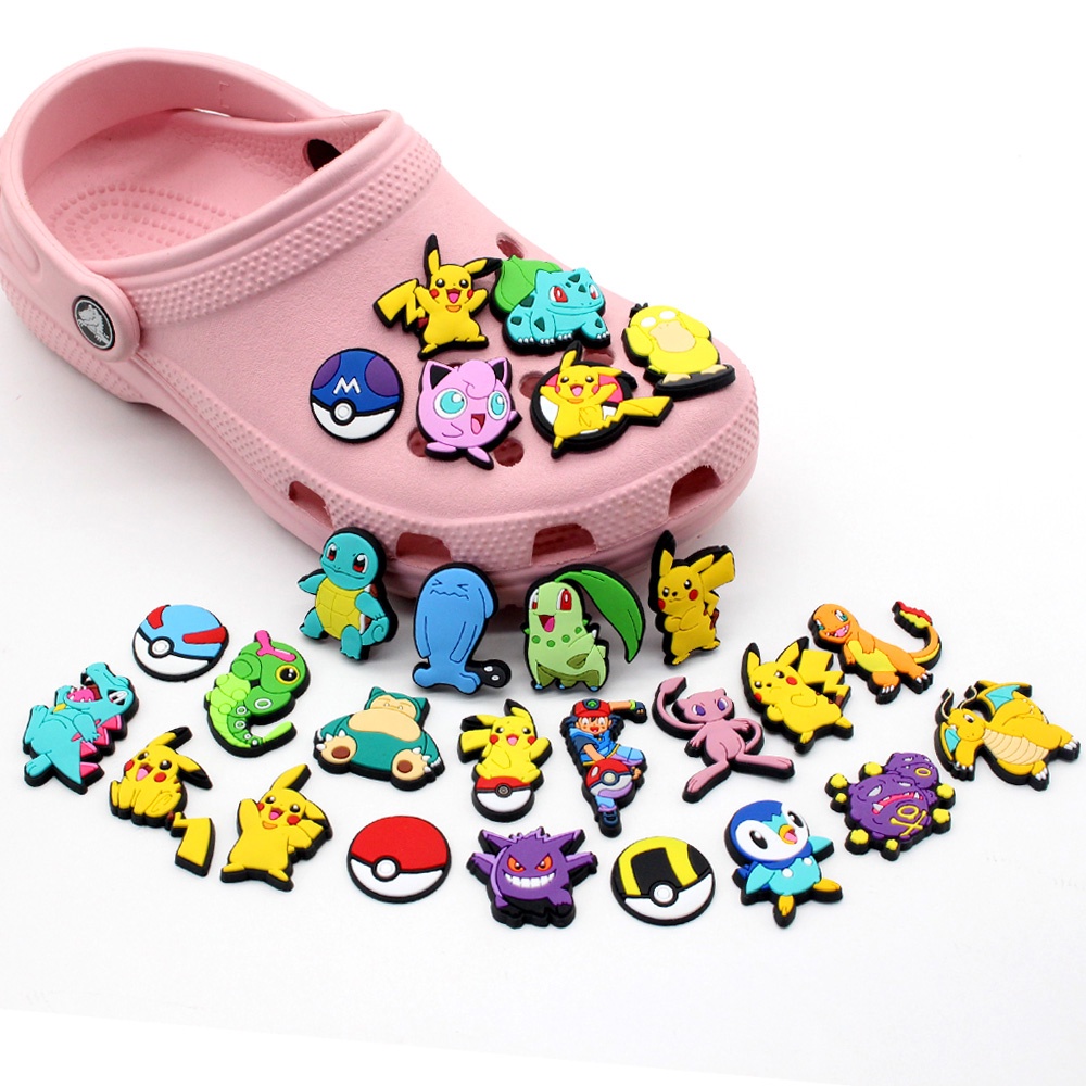 ภาพหน้าปกสินค้าCROCS Jibbitz เข็มกลัด ลายการ์ตูนโปเกม่อน สําหรับตกแต่งรองเท้าแตะ DIY