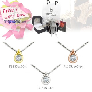 Finejewelthai จี้-เพชร-จี้เพชร-เพชรพรีเมียม-Pendant-Silver-Diamond CZ - P1135cz00 (สามารถเลือกสีตัวเรือนได้)