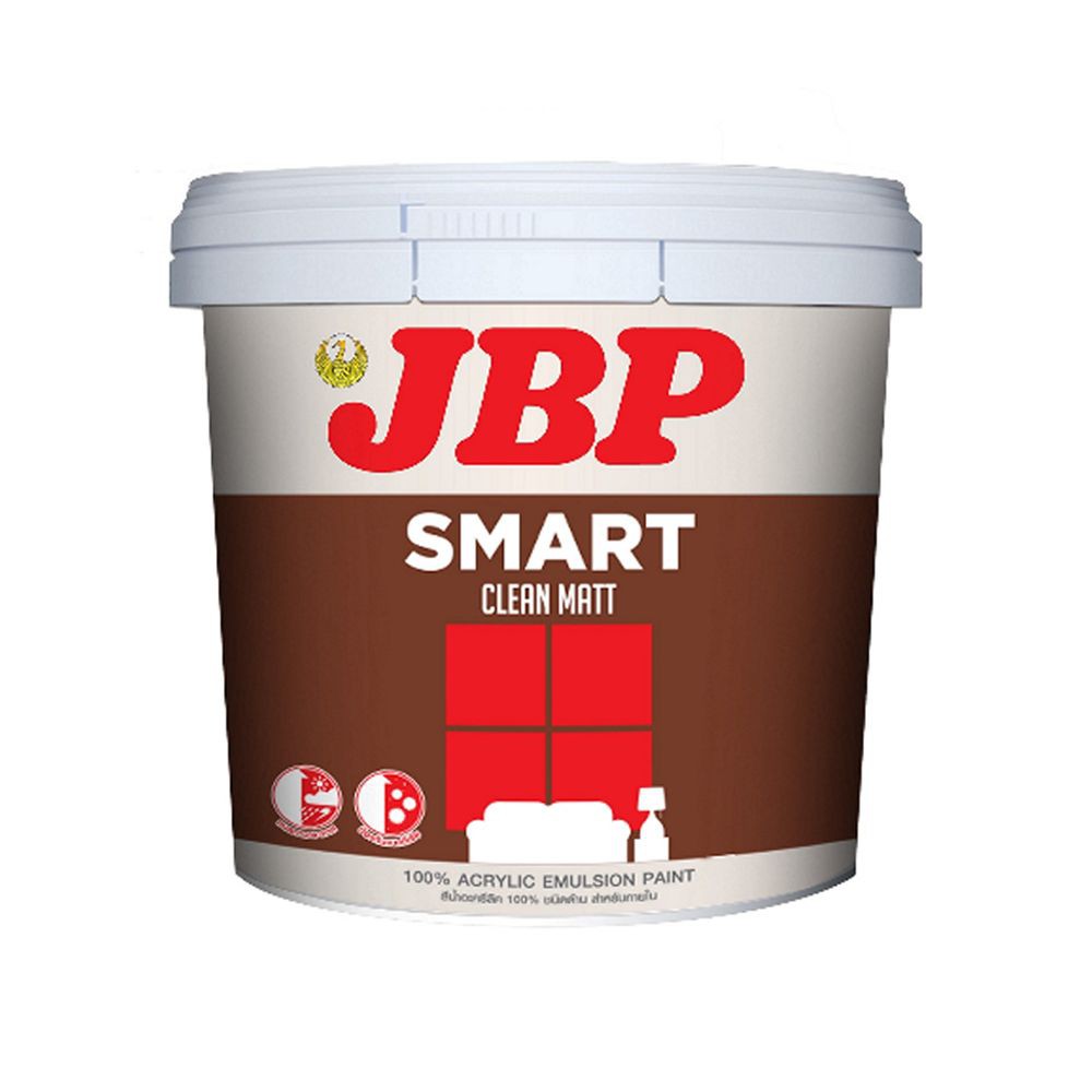 สีน้ำทาภายใน-jbp-smart-clean-base-a-ด้าน-2-5-แกลลอน-สีน้ำอะครีลิคเจบีพีสมาร์ทคลีน-ผ่านมาตรฐานมอก-และฉลากเขียว-รวมถึงได้