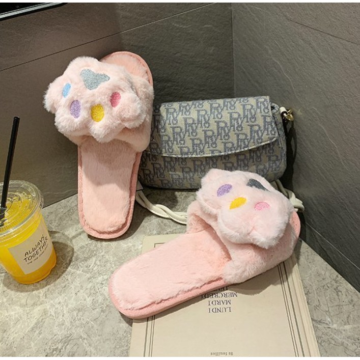 ภาพสินค้าพร้อมส่ง (SH-1-10) รองเท้าใส่เดินในบ้าน รองเท้าสลิปเปอร์ slippers ผ้าขนนุ่มใส่สบาย ลายตุ๊กตา น่ารักมาก จากร้าน saki_store บน Shopee ภาพที่ 7