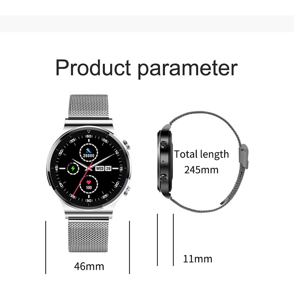ภาพสินค้าOPPO สมาร์ทวอทช์ รองรับภาษาไทย สมาร์ทวอทช์กันน้ำ กลมสัมผัสได้เต็มจอ Smartwatch นาฬิกาสมาร์ทวอทช์ COD จากร้าน ihdotplygp บน Shopee ภาพที่ 8