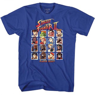 เสื้อยืดสีขาวเสื้อยืดผ้าฝ้ายผู้ใหญ่พิมพ์ street fighter capcom video game playerS-4XL