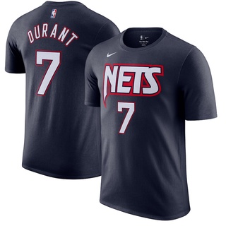 เสื้อยืดวินเทจเสื้อยืด ลายบาสเก็ตบอล Nba Brooklyn NETS CITY Edition 2021/22 Navy - 7 Kevin DURANT - 11 Kyrie Irving - 13