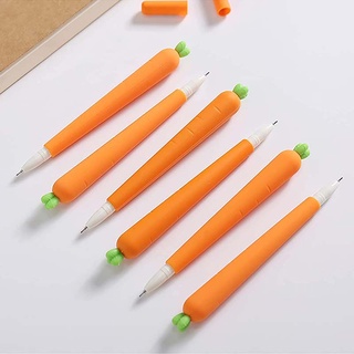 ปากกาเจลซิลิโคน 0.5 มม. ลายการ์ตูนแครอท แบบแห้งเร็ว สีดํา สําหรับสํานักงาน โรงเรียน