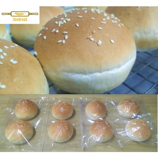 สินค้า ขนมปังบัน ขนมปังเบอร์เกอร์ 9 ซม.(60g/ลูก) นุ่มแน่นเต็มชิ้น1ชุดมี8ชิ้น ขนมปังก้อน ขนมปัง ขนมปังแฮมเบอร์เกอร์ เบอร์เกอร์