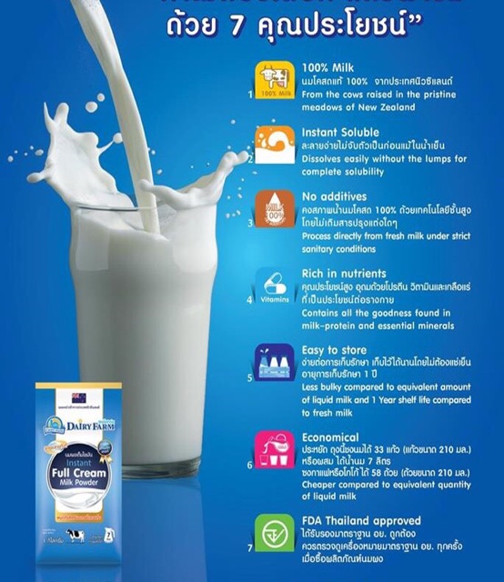 ภาพสินค้าDairy Rich instant full cream milk powder นมผงสำหรับเบเกอรี่ น้ำหนัก 1000g 189 THB จากร้าน yuan_sup บน Shopee ภาพที่ 5