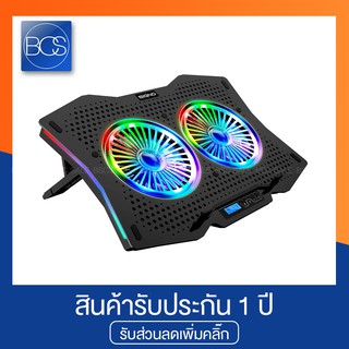 SIGNO CP-510 SPECTRO RGB Gaming Cooling Pad พัดลมระบายความร้อนโน๊ตบุ๊ค - (Black)