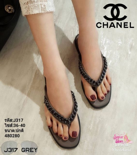 ราคา-490-บาท-สินค้าพร้อมส่ง-j317-รองเท้าแตะสไตล์แบรนด์ดัง-ส่ยหูคีบ