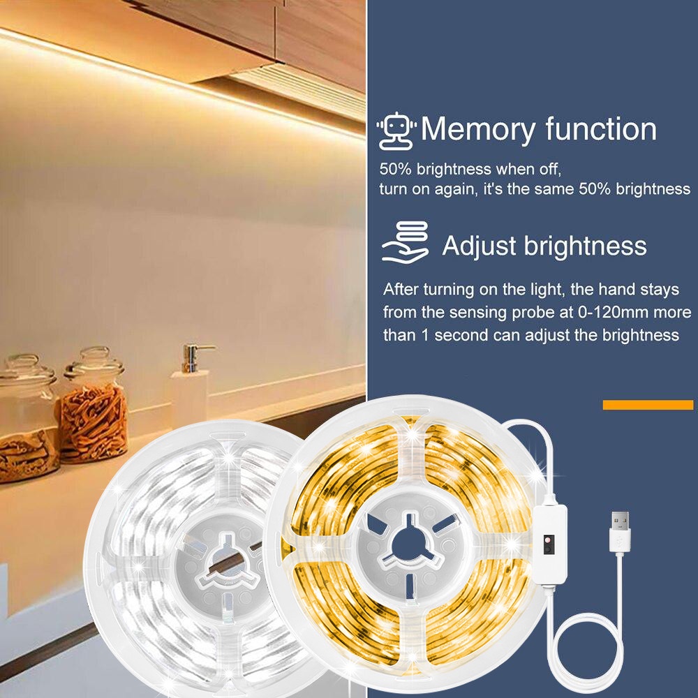 แถบไฟ-led-dc-5v-เซนเซอร์จับการเคลื่อนไหว-usb-สําหรับเปิดปิดตู้เสื้อผ้า-ตู้ไวน์