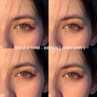 ✨bella 3 tone brown (Wink lens) ขนาดตาโต Big ☀️กรองแสง uv (บิ๊กอาย คอนแทคเลนส์ Bigeye) b1