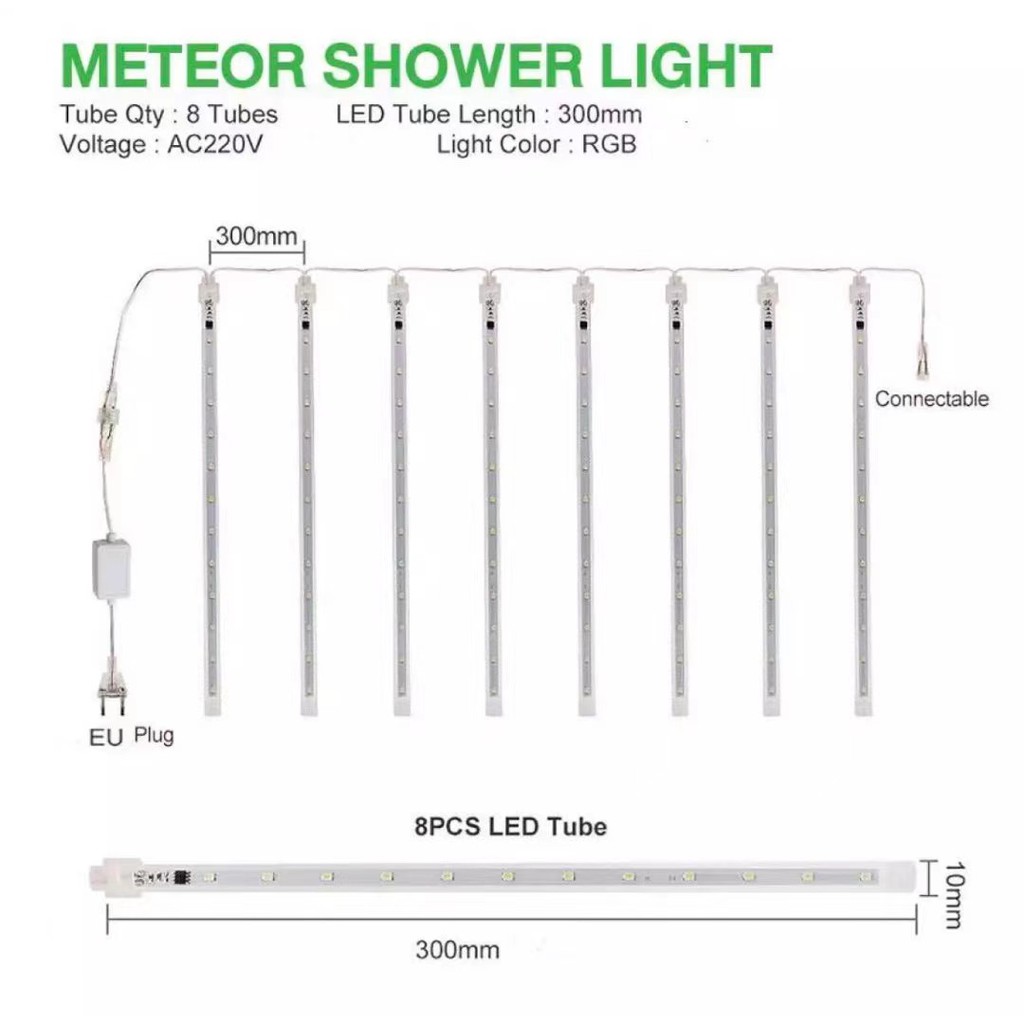 ip44-rgb-led-ไฟดาวตกฝนฝนตก-ไฟประดับตกแต่ง-ไฟดาวตก-8-แท่ง-30cm-ทนแดด-ทนฝน-ไฟฝนดาวตก-หลอดต้นคริสต์มาส-กลางแจ้ง-decoration