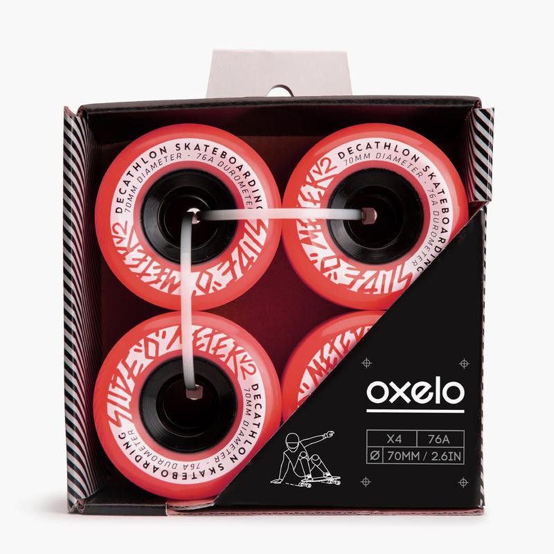 ล้อลองบอร์ด-oxelo-76a-ขนาด-70-มม-ล้อลองบอร์ด-รุ่น-slide-แพ็ค-4-ล้อ-oxelo-70-mm-76a-longboard-wheels-slide-x-4