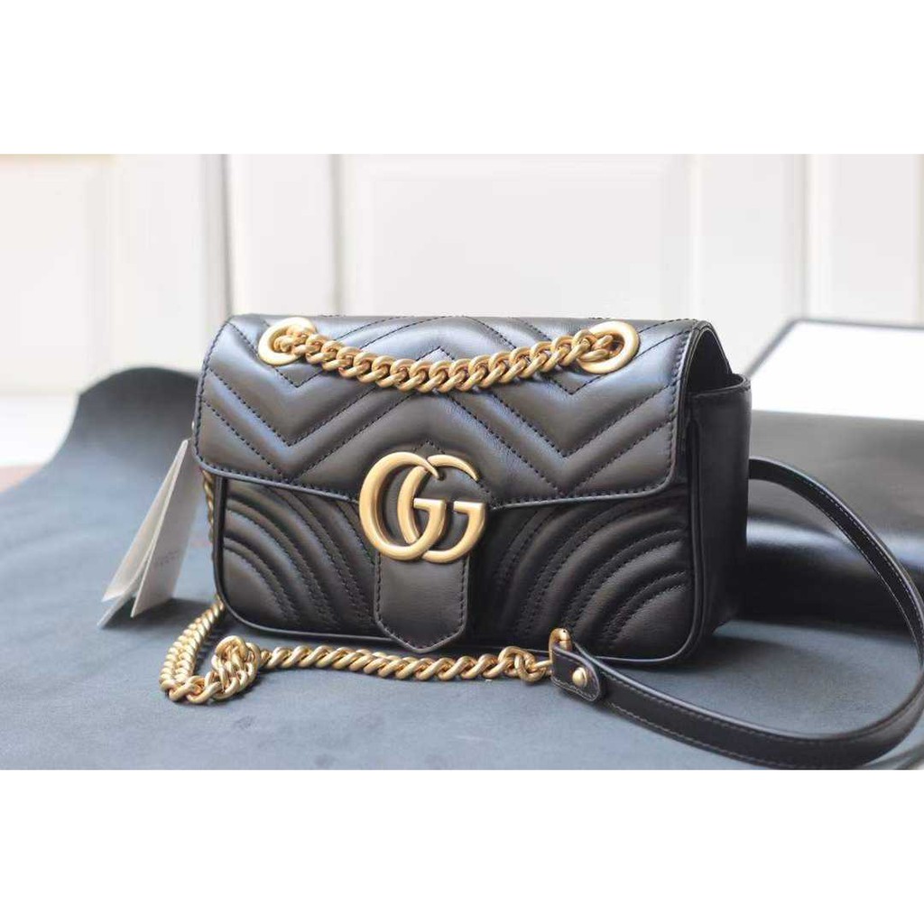 กระเป๋าสะพายGUCCI 446744 GG Marmont matelasse mini bag | Shopee Thailand