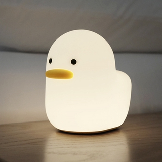 ไฟกลางคืนซิลิโคนน่ารัก LED Soft Silicone Night Light Dimmable Timing Cartoon Duck Warm Light ไฟนางฟ้าห้องนอน ของขวัญ Sleep Light Gift