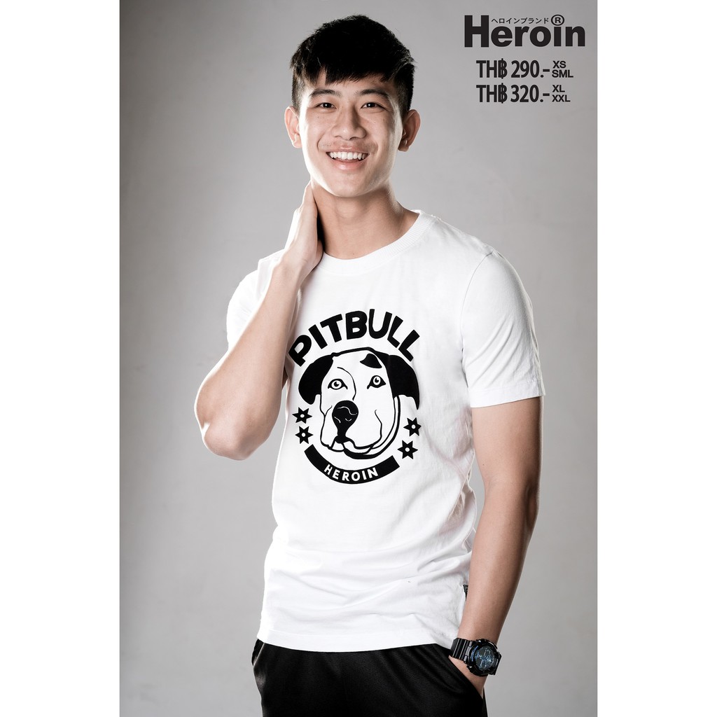 ราคาระเบิดล้างสต็อก-heroin-pitbull-เสื้อยืดเฮโรอีน-รุ่นพิทบูล-อ่านรายละเอียดสินค้าก่อนสั่งนะคะs-3xl