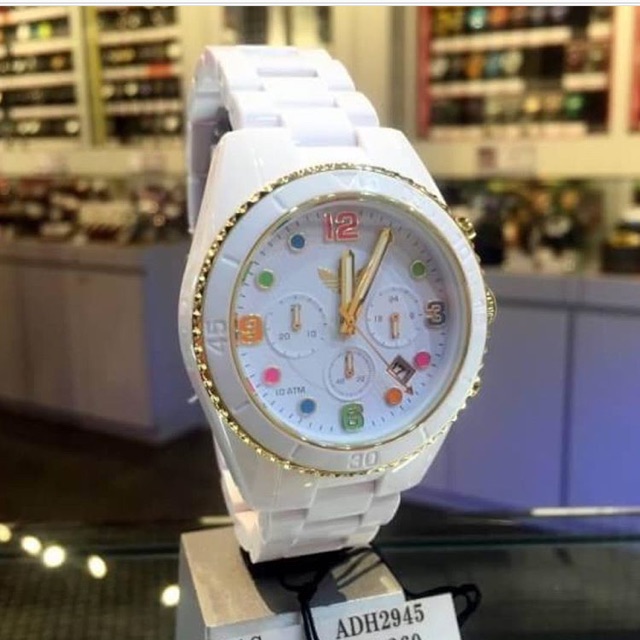 adidas BrisBane white dial Chronograph rasin ladies watch | Shopee Thailand