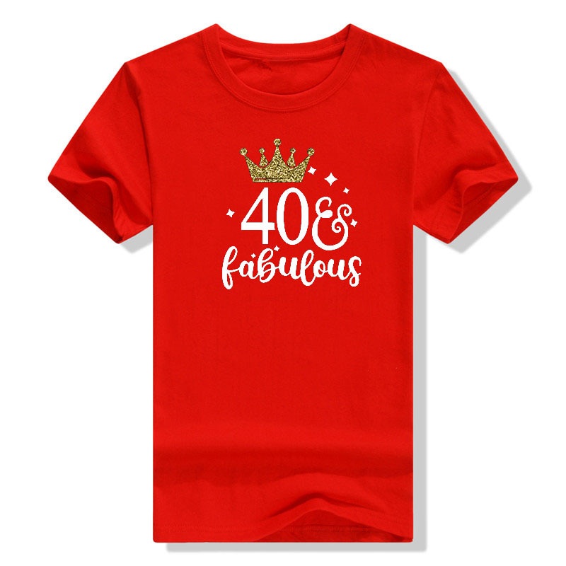 t-shirt-เสื้อยืด-พิมพ์ลาย-40fabulous-birthday-สําหรับแม่-40-ปี-40-ปีs-5xl