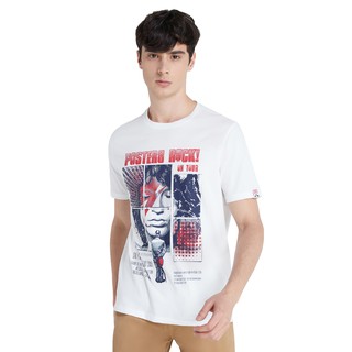 DAVIE JONES เสื้อยืดพิมพ์ลาย สีขาว Graphic Print T-Shirt in white TB0192WH