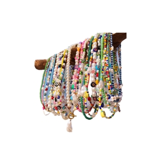 โปรโมชั่น : เครื่องประดับ สร้อยคอโชคเกอร์ ประดับลูกปัดไข่มุก ลายดอกไม้ และหัวใจ สีสันสดใส สําหรับผู้หญิง