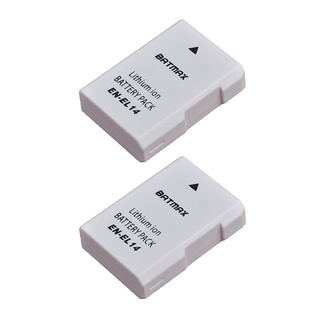 Batmax 2Pcs EN-EL14A EN-EL14 ENEL14 EL14 white battery for Nikon D3400 D3300 D3100 D5600 D5100 D5200 D3200 P7000 P7100