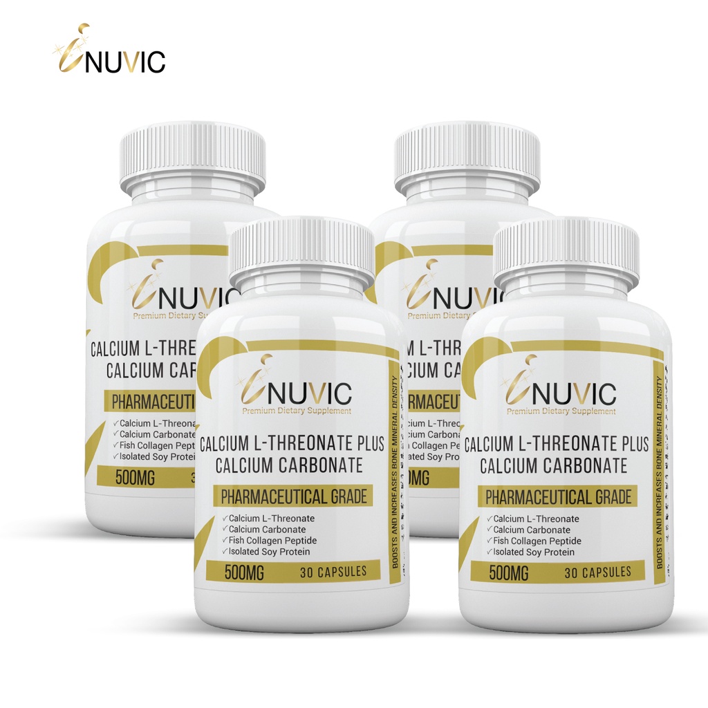 Calcium L-Threonate แคลเซียม แอลทรีโอเนท พลัส x 4 ขวด Inuvic อินูวิค ...