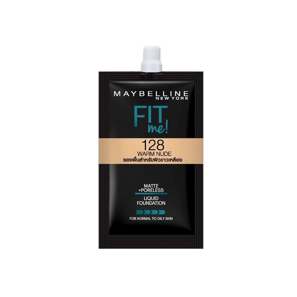💚กล่องx 6 ซอง💚 Mabelline FIT ME! Matte+Poreless Liquid Foundation 5ml ...