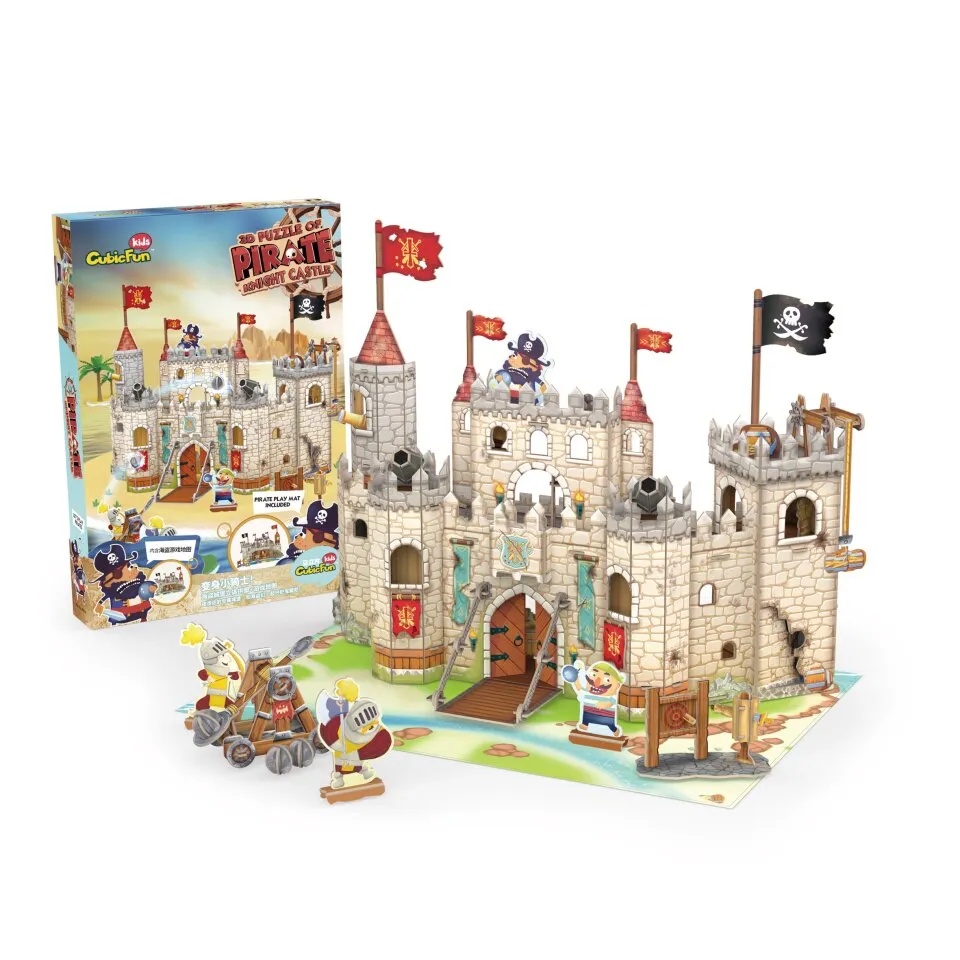จิ๊กซอว์-3-มิติ-ปราสาทโจรสลัด-pirate-knight-castle-p833-แบรนด์-cubicfun-ของแท้-100-สินค้าพร้อมส่ง